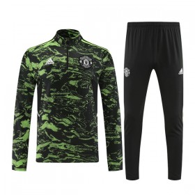 Tréninkový Mikina Manchester United Quarter Zip Černozelená 2022-23